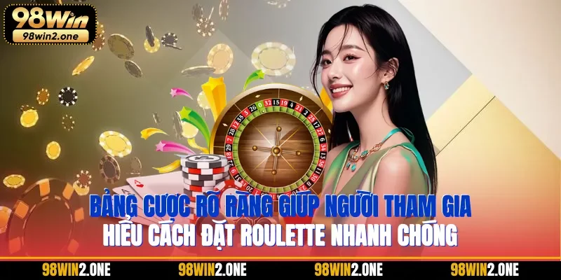 Bảng cược rõ ràng giúp người tham gia hiểu cách đặt roulette nhanh chóng