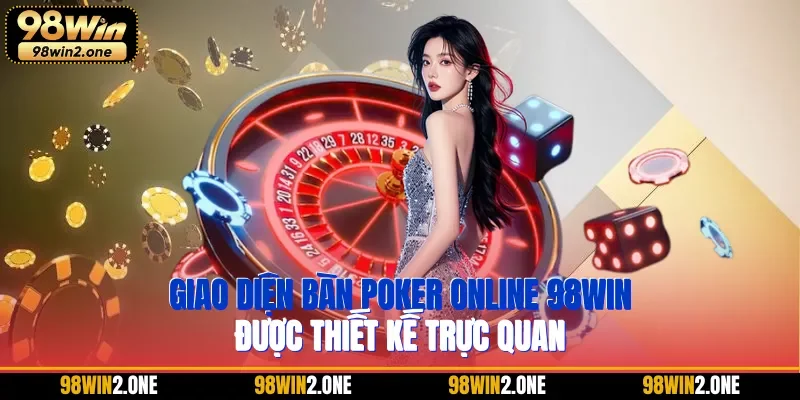 Giao diện bàn Poker online 98WIN được thiết kế trực quan
